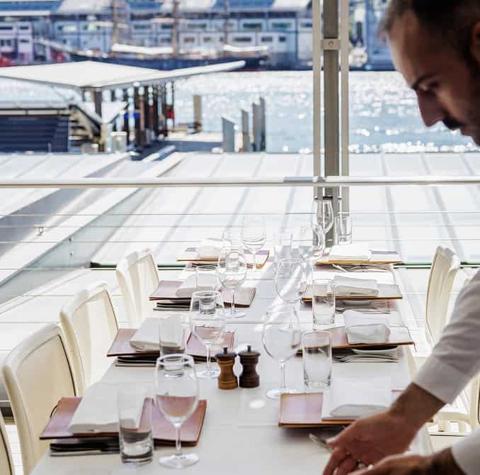 Steersons: Setting table ready for fine dining at the waterfront