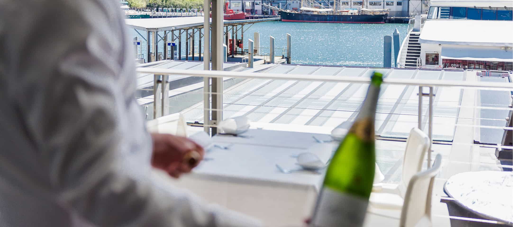 Steersons: Serving water with waterfront view