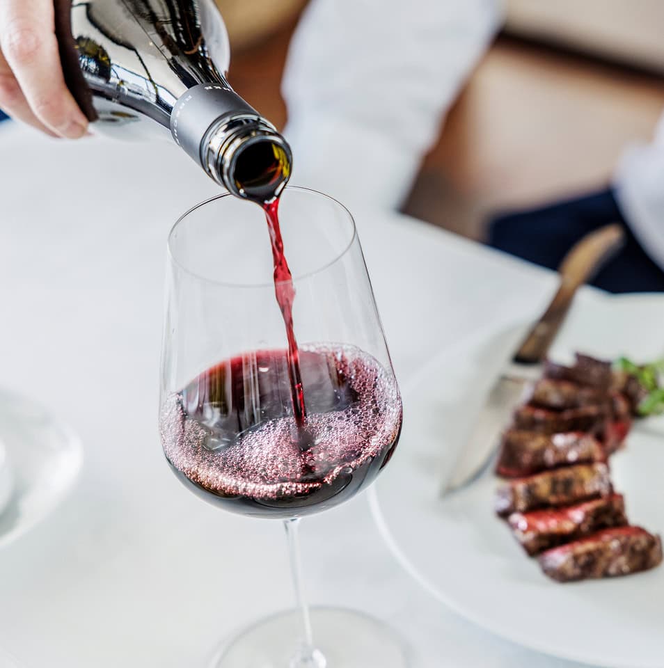 Steersons: Wine pouring into glass